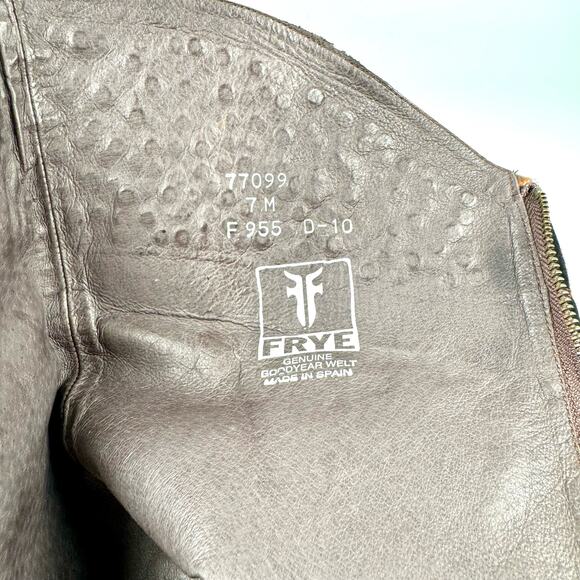 FRYE Demi Brown Tall Leather Studded Over The Knee Heeled Riding Boots Size 7 - Picture 11 of 11